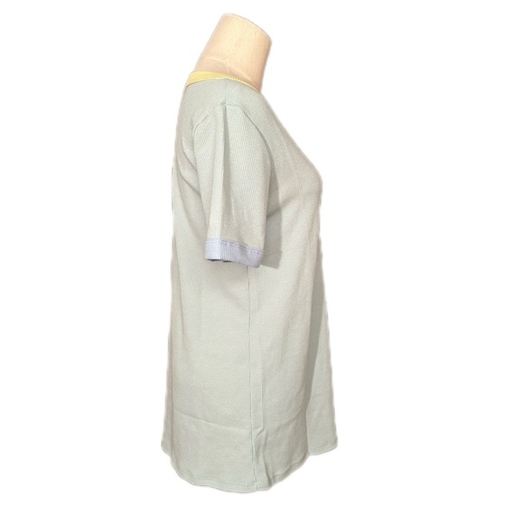 BiBi Gray and Cream Fitted Short Sleeve Tee - Picture 6 of 11